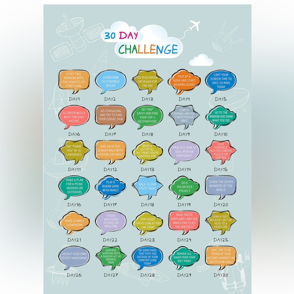 NEW 30 Day Challenge Scratch-Off Poster, new in package, ages 6+